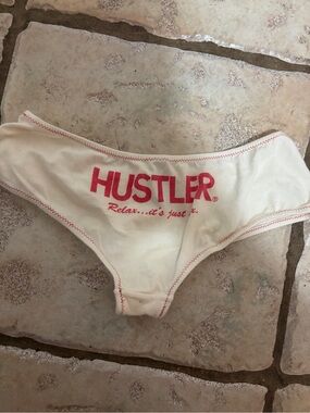 Vintage Y2K Hustler cream Cotton Boy shorts relax it’s just sex medium women’s